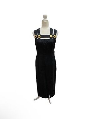 Santa Fe By Jim Tremblay Black Linen Pencil Cocktail Dress